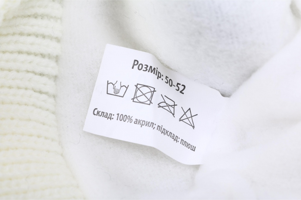 Шапка HW дитяча з мотузочками р.48-50 білий із синім