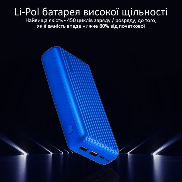 Універсальна мобільна батарея Promate Titan-30 30000 mAh blue (titan-30.blue) 
