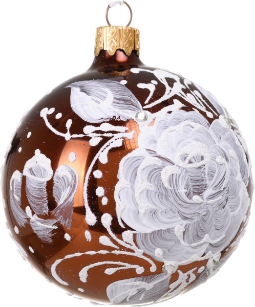 Шар новогодний цветочная серия d 80 мм в ассортименте