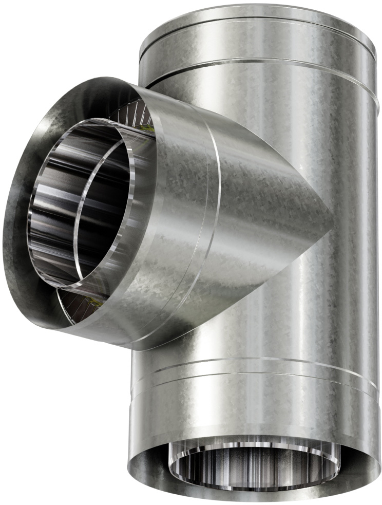 Тройник термо 1 мм нерж/оц Ф120/180 мм 90° Versia-Lux