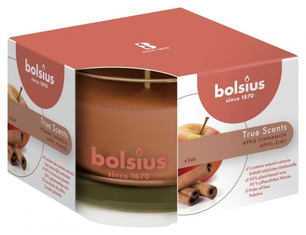 Свеча в стакане Bolsius True scents 63/90 Яблоко и корица 