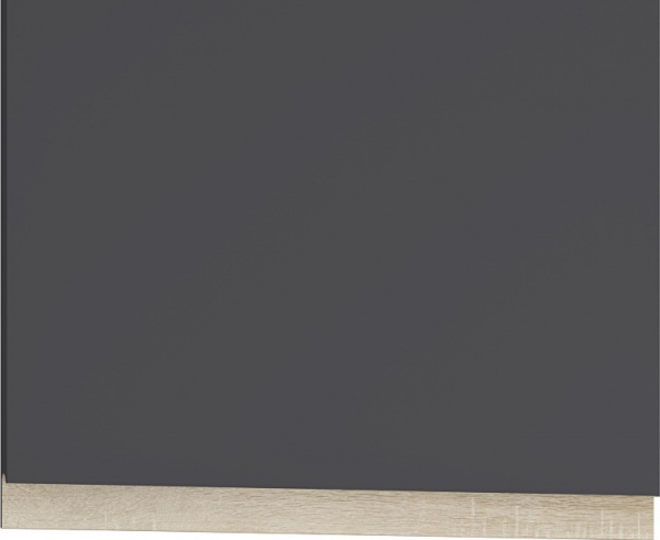 Шафа верхня з вітриною МС Джетта 60х72х31,7 см, графіт сірий/дуб сонома Грейд