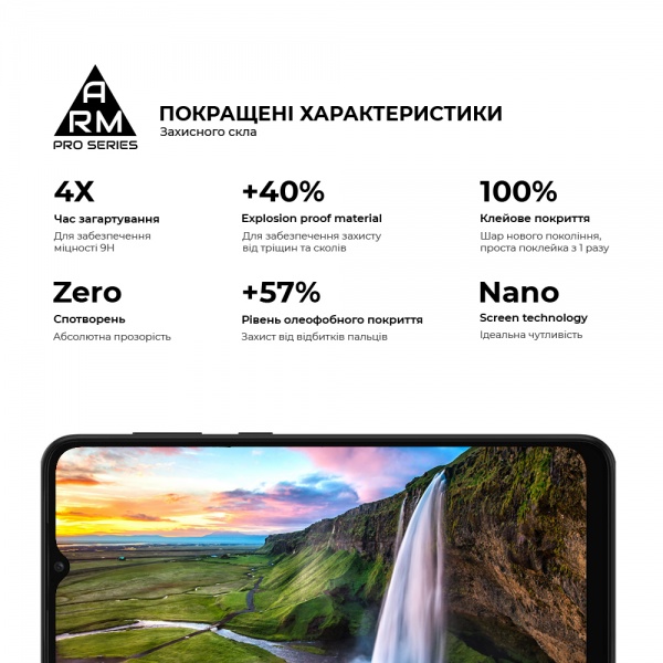 Защитное стекло Armorstandart (ARM60603) Pro для Samsung A03 Black