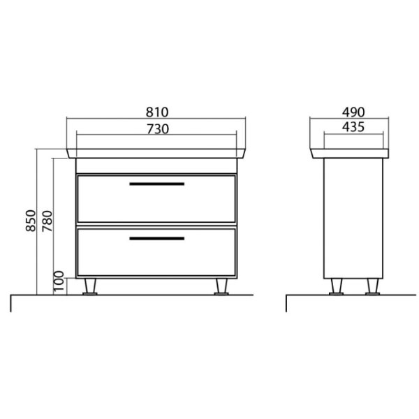 Тумба Аква-Родос Паола 80 см с умывальником Africa 80 см