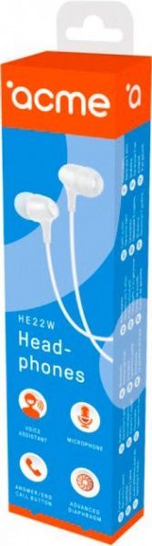 Навушники Acme HE-22W Earphones With Mic white 