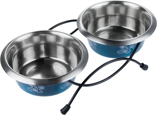 Набір мисок Lilli Pet Double Dinner 2x400 мл з підставкою синій 20-5667
