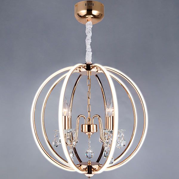 Люстра подвесная Strotskis Atlas пульт ДУ LED 54 Вт 4x40 Вт E14 золото 418/8