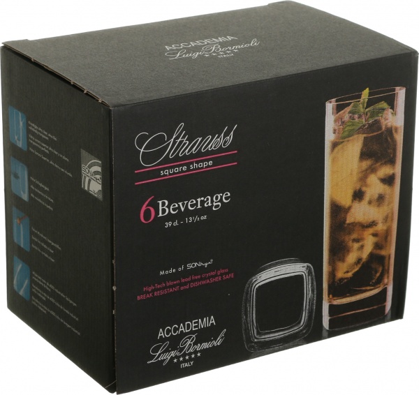 Набор стаканов высоких Strauss PM233 390 мл 6 шт. Luigi Bormioli 