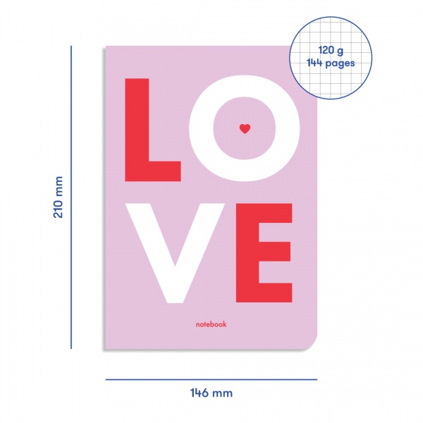 Блокнот Love фіолетовий Orner
