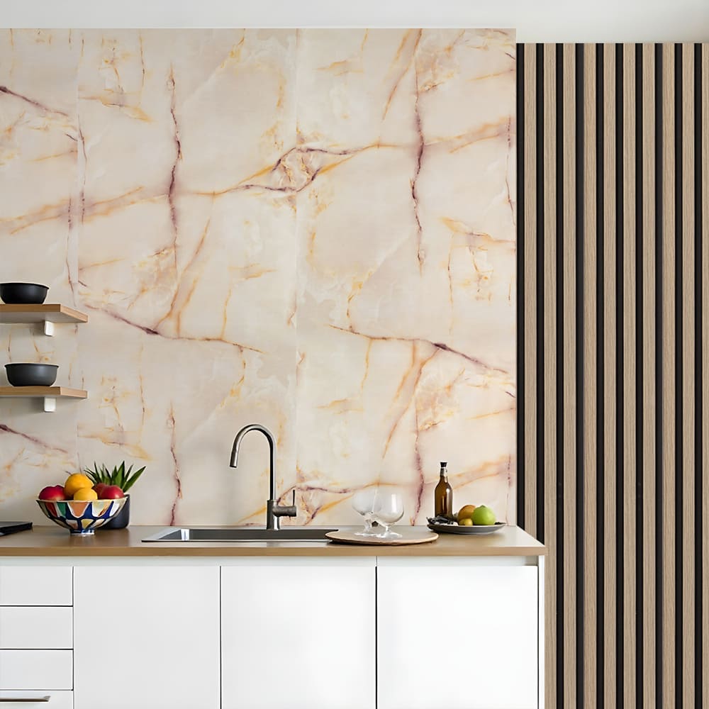 3D-панель с ПВХ самоклеящаяся Sticker Wall мрамор бежевый 600х3000х2 мм рулон (SW-00001696)