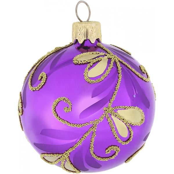 Шарик новогодний 2580-1 фиолетовый 60 мм