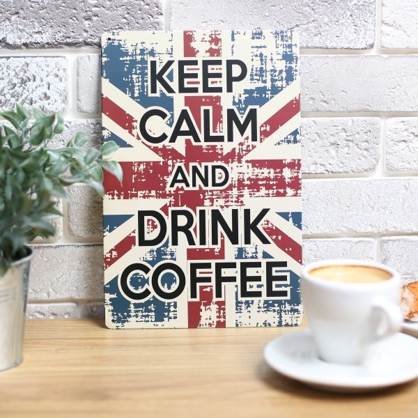 Табличка сувенірна Keep calm 20х30 см 30x20 см різнокольоровий 