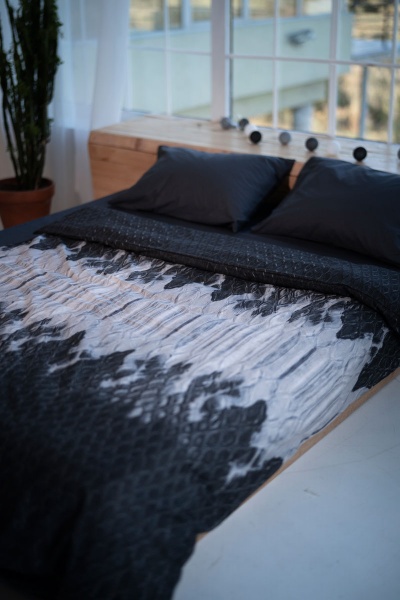 Комплект постельного белья by Andre TAN Роскошная ночь 1,5 бело-черно-серый SoundSleep 