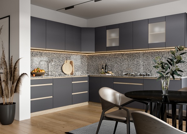 Шкаф верхний МС Джетта 60х72х31,7 см, графит серый/дуб сонома Грейд