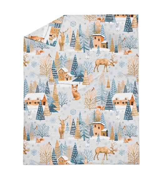 Підковдра фланель Christmas Village 160x220 см блакитний La Nuit 