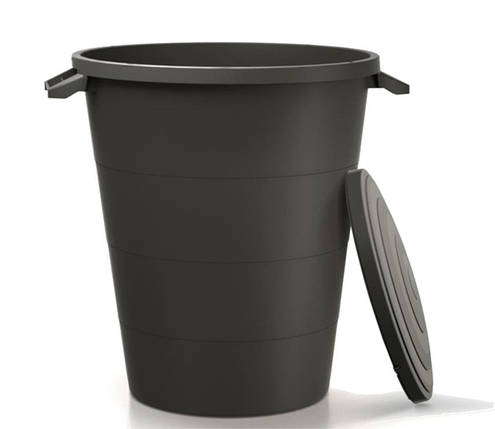 Бак для сміття з кришкою Prosperplast Smooth 120 л чорний