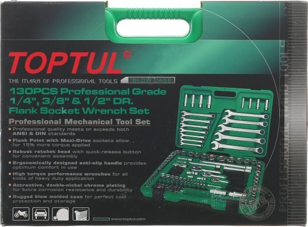 Набір ручного інструменту Toptul 130 шт. GCAI130B