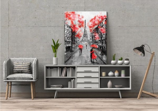 Постер Париж черно-красный вертикальный Posterclub 