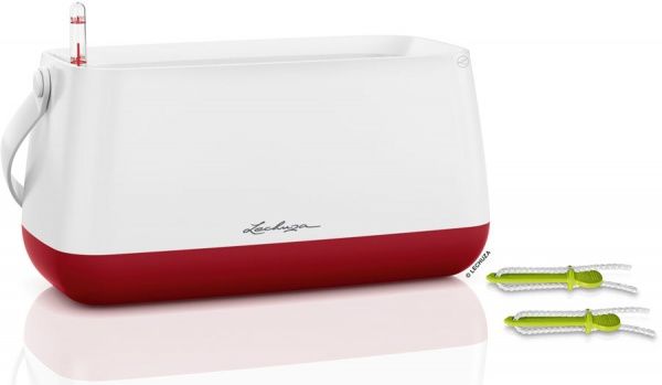 Кашпо Lechuza Yula квадратный белый/красный (30657783) 