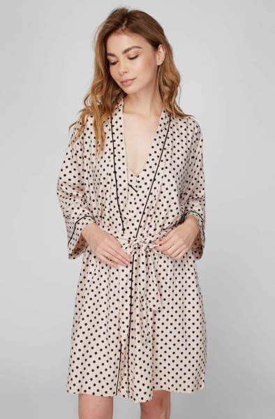 Халат домашній жіночий Naviale ROMANTIC DOTS LH561-01 р. L крем