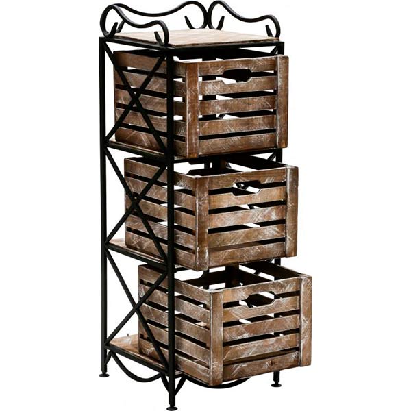 Етажерка Le-Puf з 3 ящиками 1000x360x360 мм чорний 