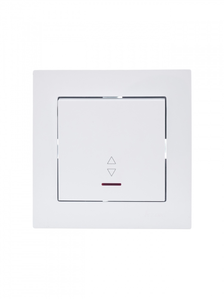 Выключатель проходной одноклавишный Lezard Vesna с подсветкой белый 742-0288-114