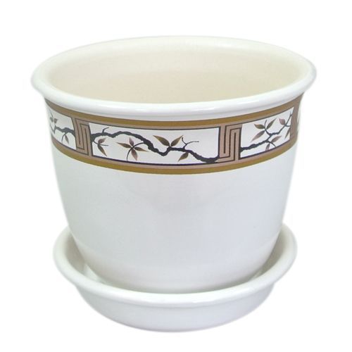 Горщик керамічний круглий 0,5л білий 