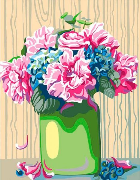 Набір, техніка акриловий живопис за номерами Піони Rosa Start 