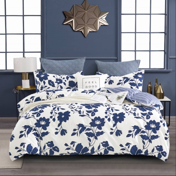 Комплект постельного белья Terme 2 белый с синим La Nuit 