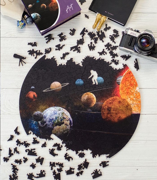 Пазл дерев'яний Сонячна система 40 см PuzzleUp 