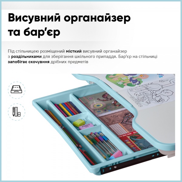 Комплект мебели детский Evo-kids BD-28 Panda Blue