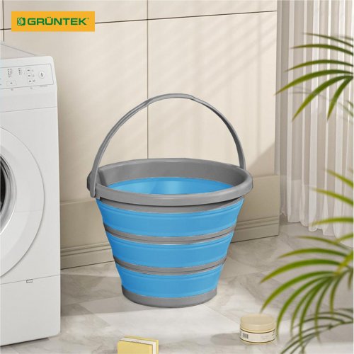 Ведро обычное Gruntek 10 л голубой/серый