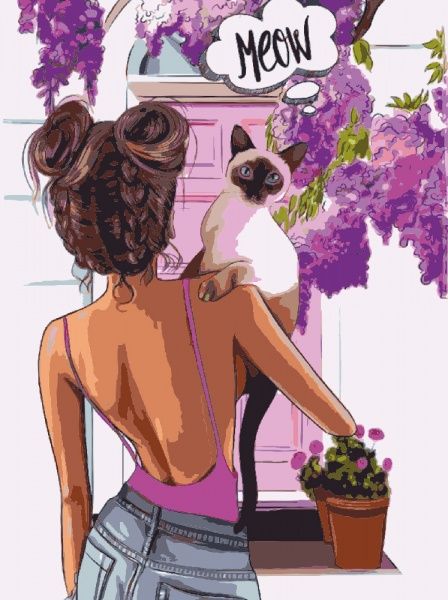 Полотно на картоні з контуром Pop Art Meow 30х40 см Rosa Start 