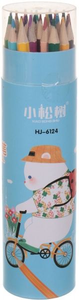 Набор карандашей 24 цвета HJ-6124 голубой