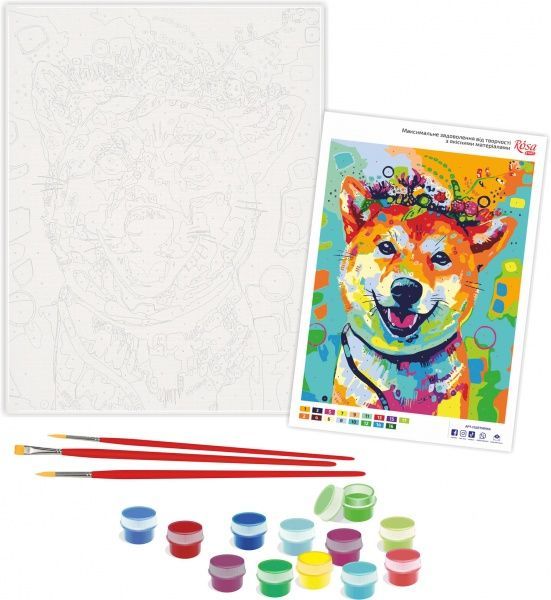 Картина за номерами Яскравий пес 35x45 см Rosa Start 