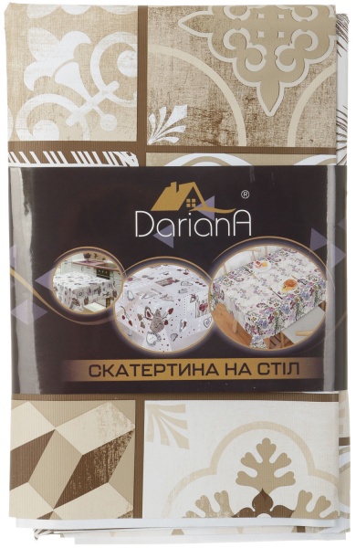 Скатерть Абстракция 137x180 см коричневый Даріана 