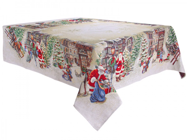 Скатерть Village Lefard 140x140 см кремовый с рисунком Home Textile 