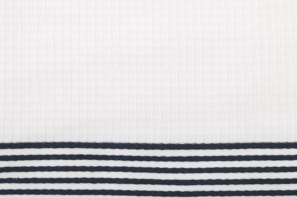 Рушник вафельний Sauna 100x150 см білий із синім ABC