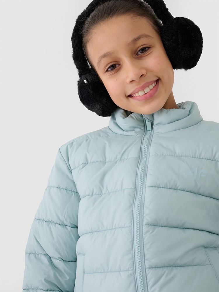 Куртка для дівчаток демісезонна 4F DOWN JACKET F515 4FJWSS25TDJAF515-47S р.146 бірюзова