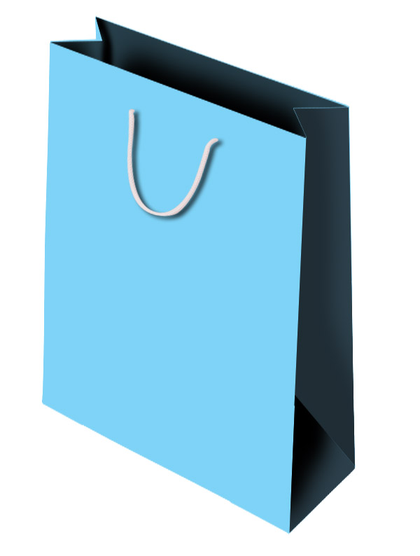 Пакет паперовий фоновий 400x300x140 мм блакитний 297С ПБС