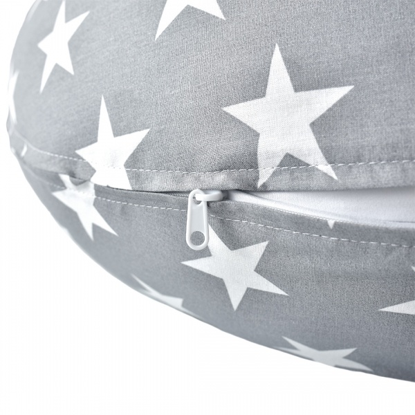Подушка для годування 35х200 см Зірка з гудзиком сіра IDEIA