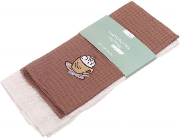 Набір рушників ранкова кава 45x60 см Homeline коричневий/бежевий 