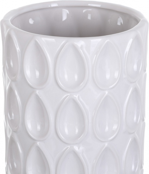 Ваза керамічна біла Fest Squama 11,6x11,6x25,3 см