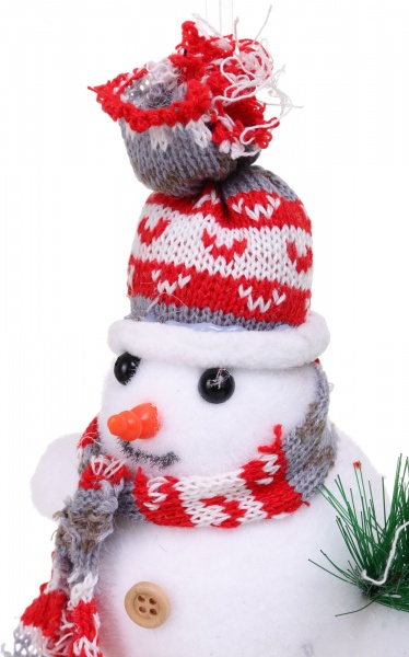 Декоративная подвеска Снеговик 8x15 см белый NY21136