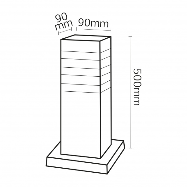Столбик HOROZ ELECTRIC PALMERA/S3 E27 IP44 черный 075-017-0003-010 