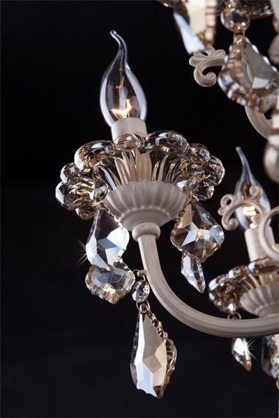 Люстра подвесная Strotskis Joanna 8x60 Вт E14 бело-золотистый/дымчатый прозрачный 3281/8 