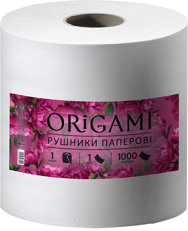 Бумажные полотенца ORIGAMI 1000 отрывов однослойная 1 шт.