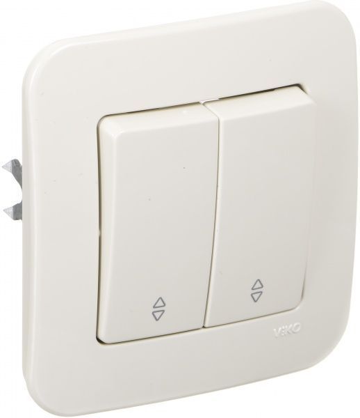 Перемикач прохідний двоклавішний Viko Rollina без підсвітки 10 А 250В кремовий 90421017