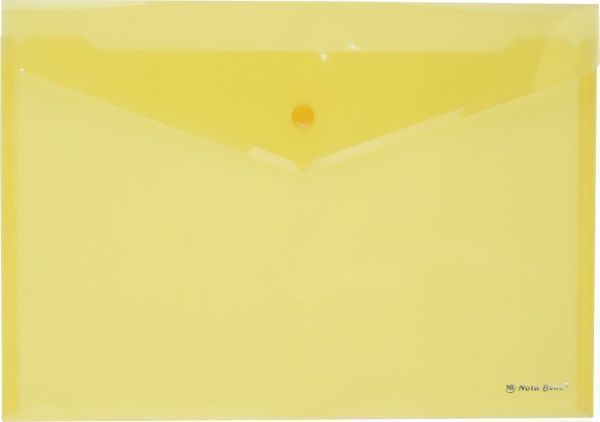 Папка-конверт А4 на кнопке желтая Nota Bene