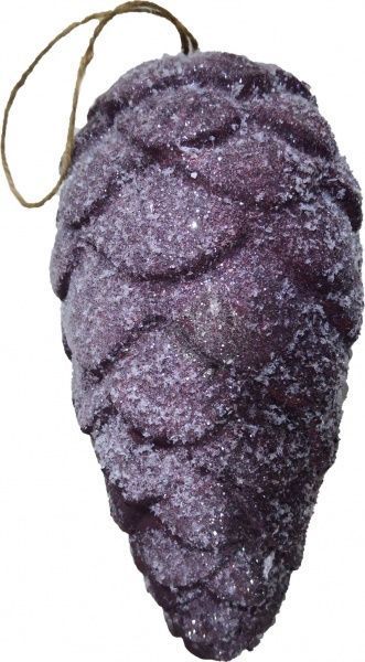 Декорація-підвіска шишка з присипкою коричнева 23 см EPI-LX2019-2817 